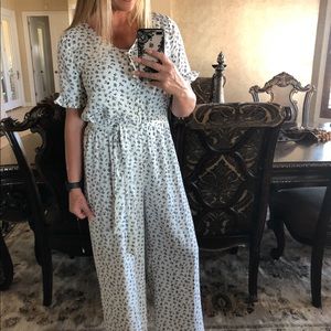 CeCe Ditsy Floral Belted Jumpsuit